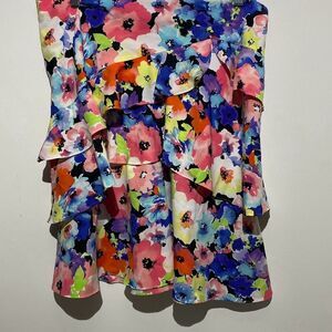Lauren Ralph Lauren Women's Multicolor Polyester Floral Layered Skirt Size 8